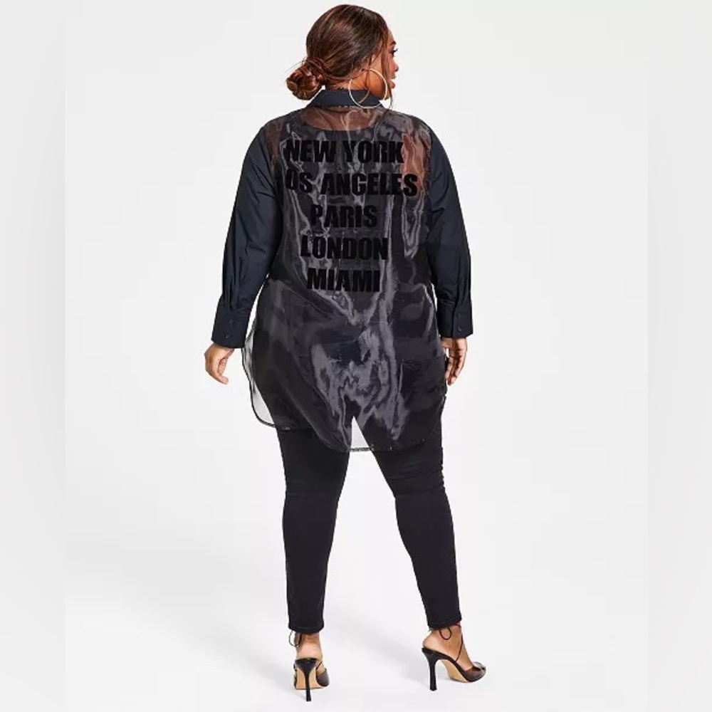 Plus Size Organza Blouse - Picture 2 of 3